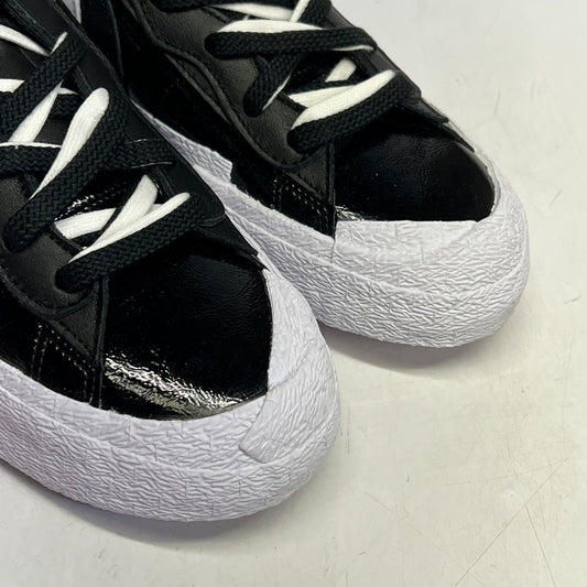 NIKE Blazer Low X Sacai Black Patent Leather Men's Sz 12 Black/White DM6443 001