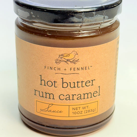 FINCH + FENNEL Hot Butter Rum Caramel Sauce 10 oz BB 10/26 - New