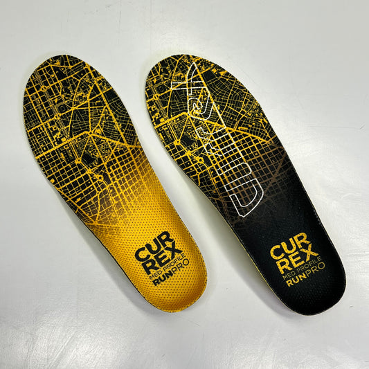 CURREX RunPro Comfort & Support Insole Mens Sz (M) 7-8.5 Black/Yellow 20123-18