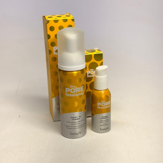 ZA@ BENEFIT The Pore Fessional Tight 'n Toned 4.5 Fl Oz + Good Cleanup 5 Fl Oz Set F