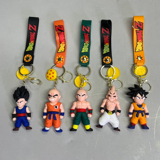 DRAGON BALL Z (12 PACK) Assorted Anime Characters Keychain w/ Wrist Band 9"