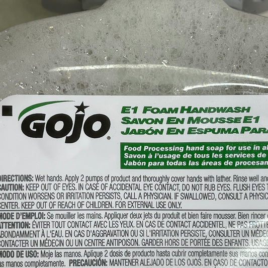 GOJO E1 Foam Handwash Refill Soap Dispenser Fragrance Free 1250mL 5167-04