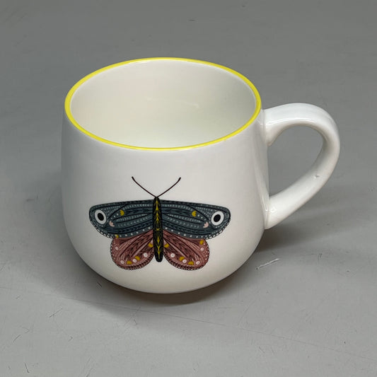 CREATIVE CO-OP Set Of 4 Stoneware Mug W/ Insect Design 4 Styles 12 Oz DF7216A