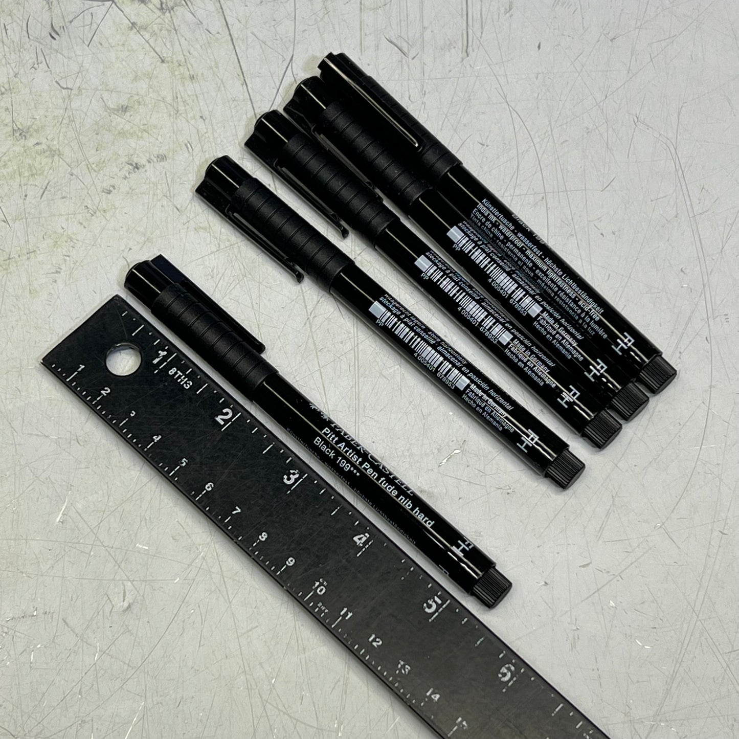 FABER-CASTELL (5 SET) PITT Fude Artist Hard Pen Pigmented India Ink 199 Black