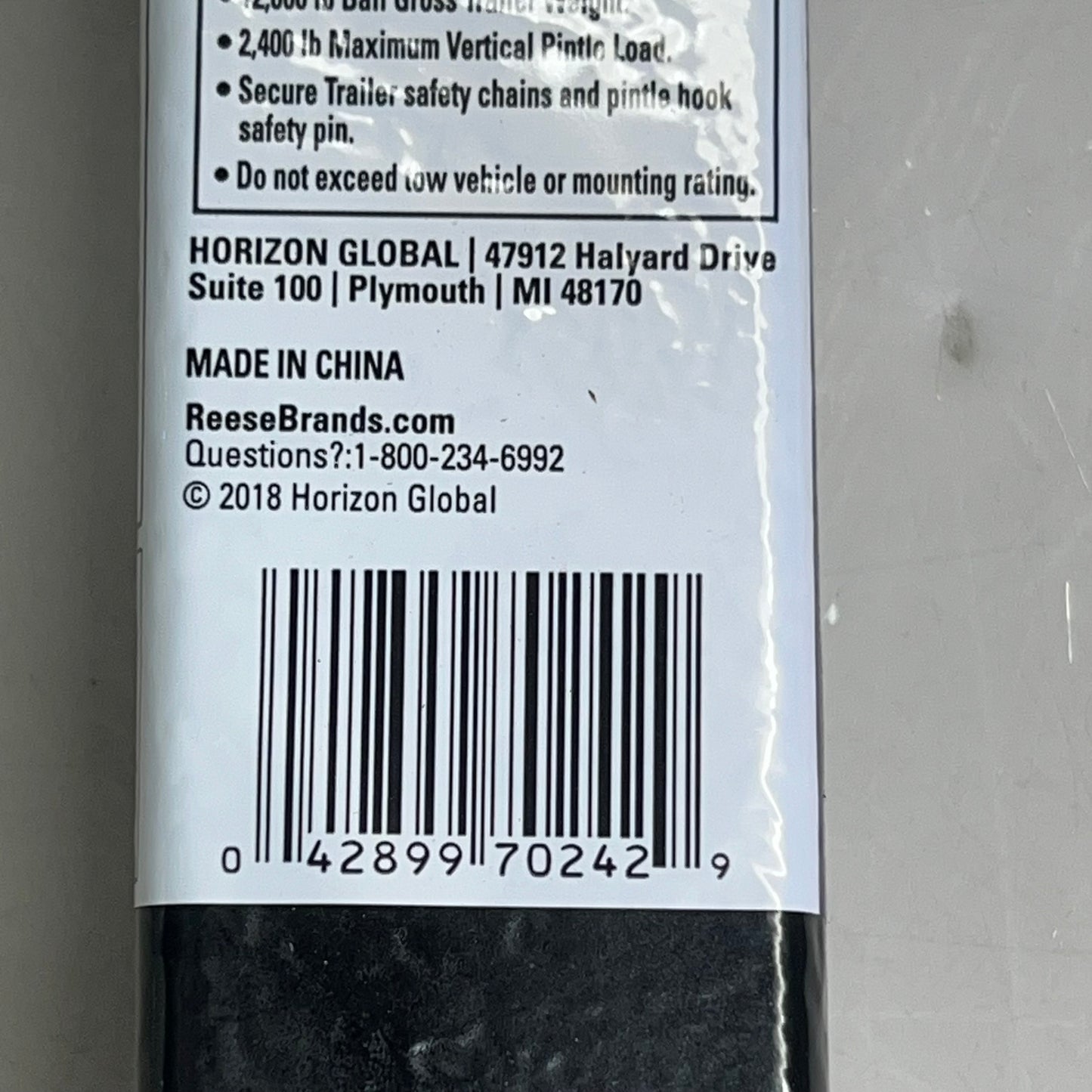 REESE TOWPOWER Pintle Hook & Ball Combo Mount 12,000lbs 2-5/16" Ball 7024200