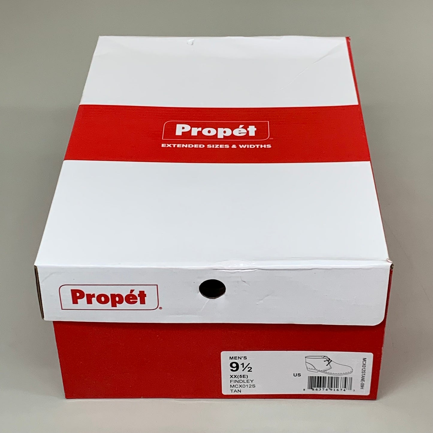 PROPET Findley Chukka Boot XX(5E) Men's SZ 9.5 Tan MCX012STANE-09H