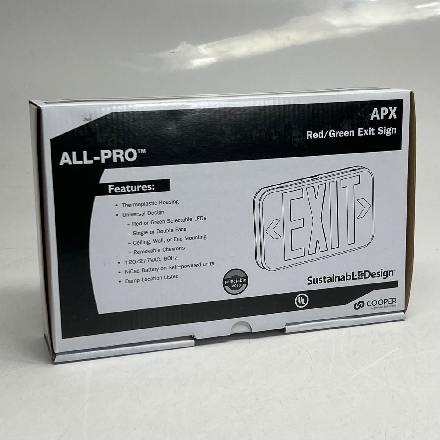 ALL-PRO Red/Green LED Indoor Exit Sign APX7RG