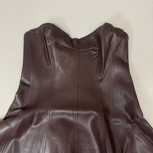 NORMA KAMALI Strapless Grace Mini Dress Unlined Women's Sz L/40 Chocolate