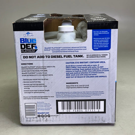ZA@ PEAK Blue Def Platinum 2.5 Gal. Diesel Exhaust Fluid DEG002 (New) I