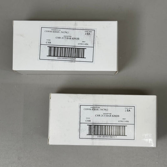 BETTER HOMES & GARDENS (4 PACK, 2 KNOBS EACH) Bar Knob 1-9/16" Polished Chrome