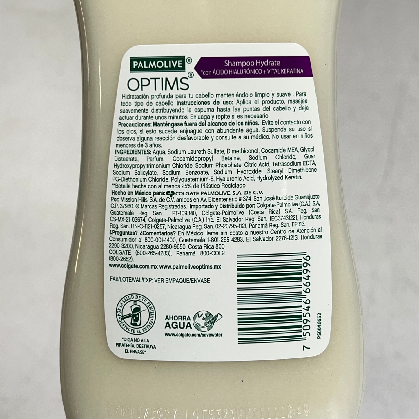 PALMOLIVE OPTIMS (2 PACK) Hialuronic + Vital Keratina Deep Hydrate Shampoo 680ML