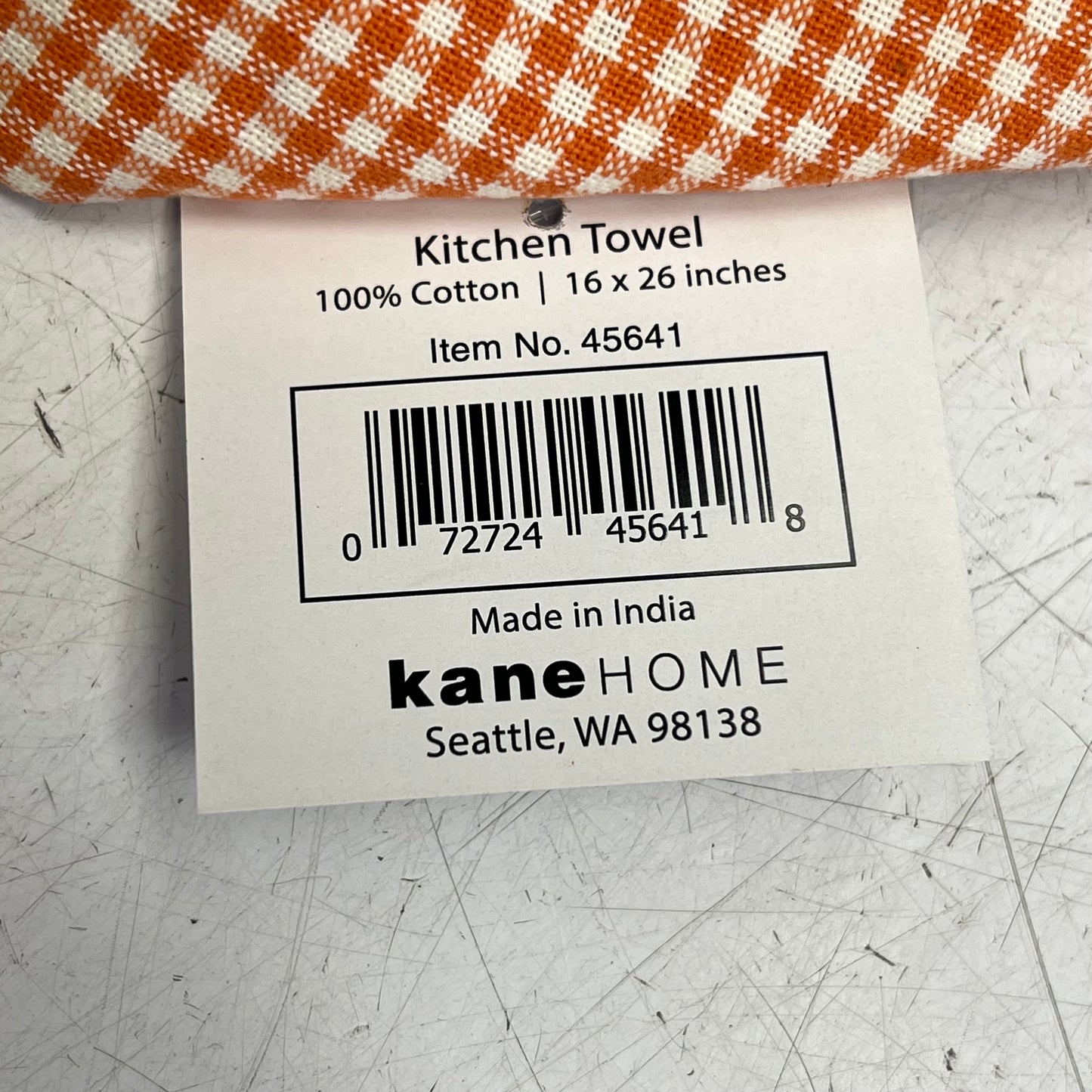 KANE KITCHEN (2 PACK) Kitchen Towels "Autumn Harvest" 16"x26" Orange Gingham