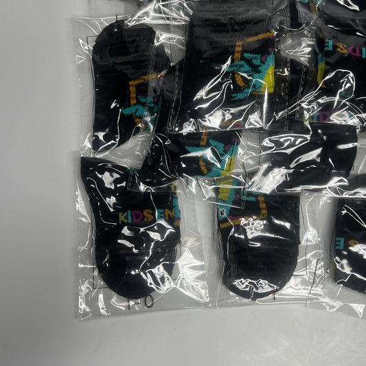ZA@ KIDS EMPIRE (20 PACK) Over Ankle Socks Children's Sz Small Black/Rainbow