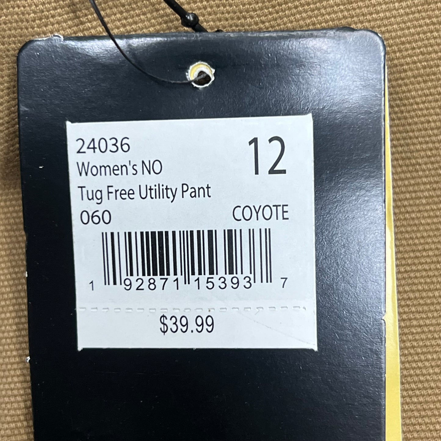 NOBLE OUTFITTERS Tug Free Utility Stretch Canvas Work Pant Women's Sz 12 Coyote