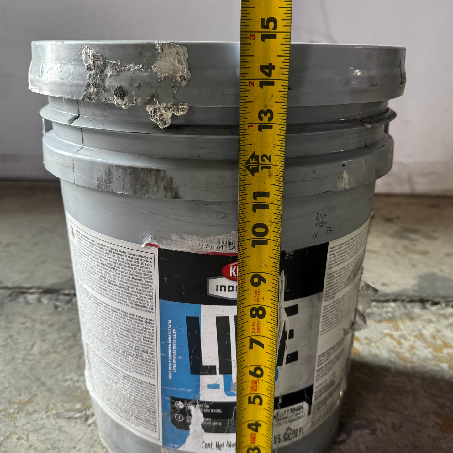 KRYLON Pavement Striping Paint 5 Gal, Parking Lot White, Water -Based, White Parking L-K41130404