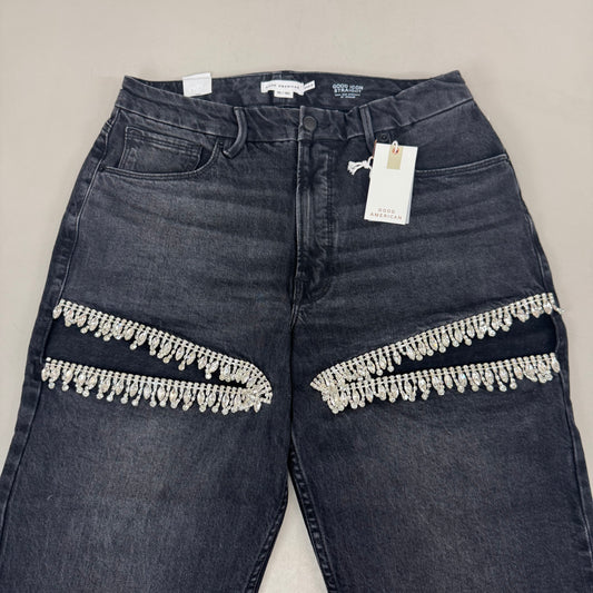 GOOD AMERICAN Good Icon Straight Jeans Women's Sz 10 Black376 GDS150B