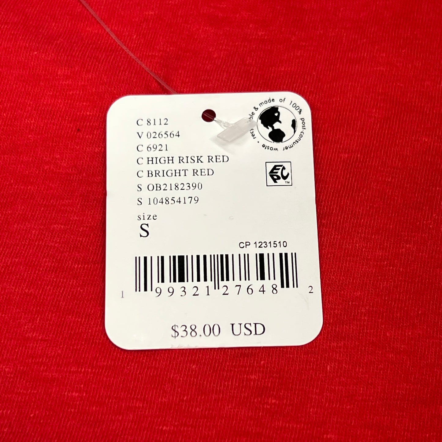 WE THE FREE Nova Tee Shirt Raw Edge T-shirt Women's Sz S High Risk Red