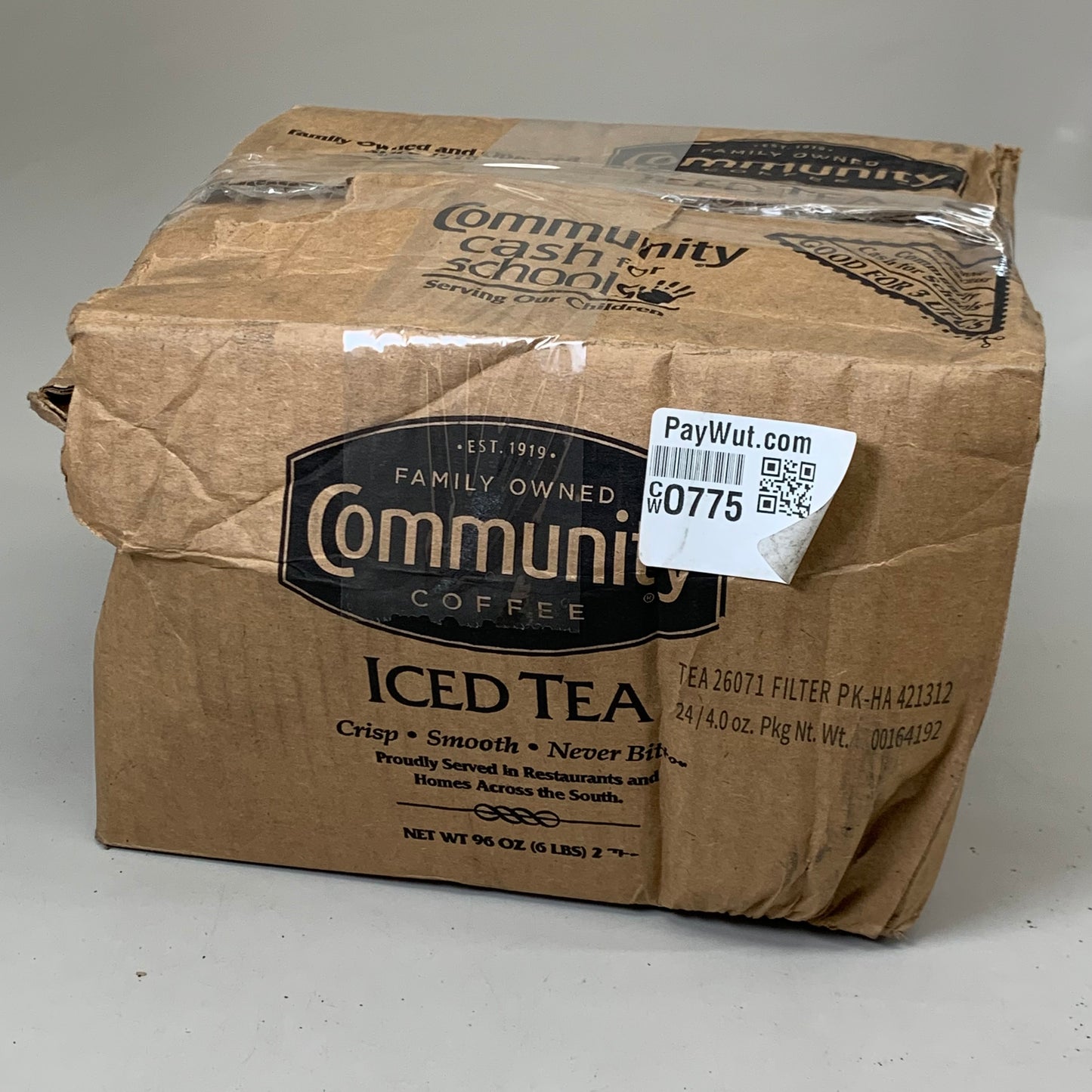 COMMUNITY COFFEE (24 PACK) Iced Tea Open Brew Frac Pack 4.0 oz