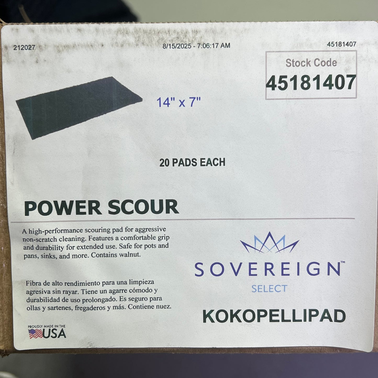 SOVEREIGN SELECT (20 PACK) Power Scour Scouring Pads 14" x 7" Navy Blue 45181407