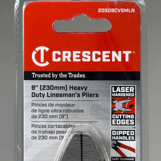 CRESCENT 9" Lineman's Compound Action Dual Material Pliers Red