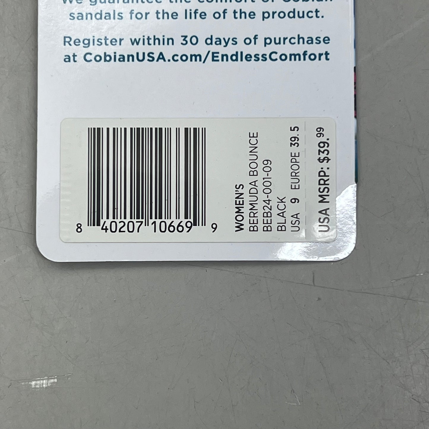 COBIAN Bermuda Bounce Sporty Style EVA Outsole Women's Sz 9, EU 39.5 Black BEB24-001-09