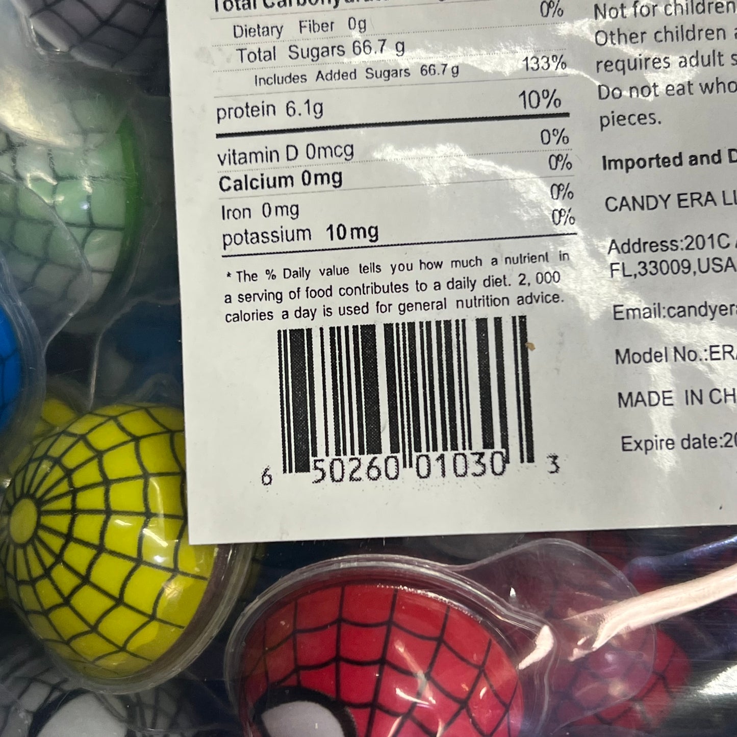 DEER DADA (5 LBS BAG) Individually Wrapped Spiderman Gummy Candy's BB 05/26