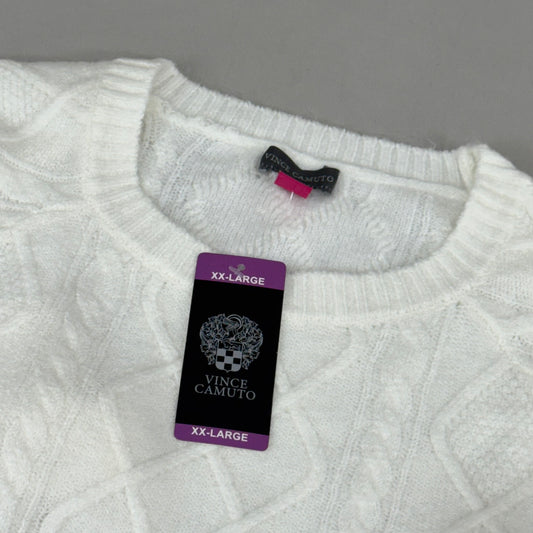 VINCE CAMUTO Cable Knit Sweater Women's Sz-XXL Antique White SC2895