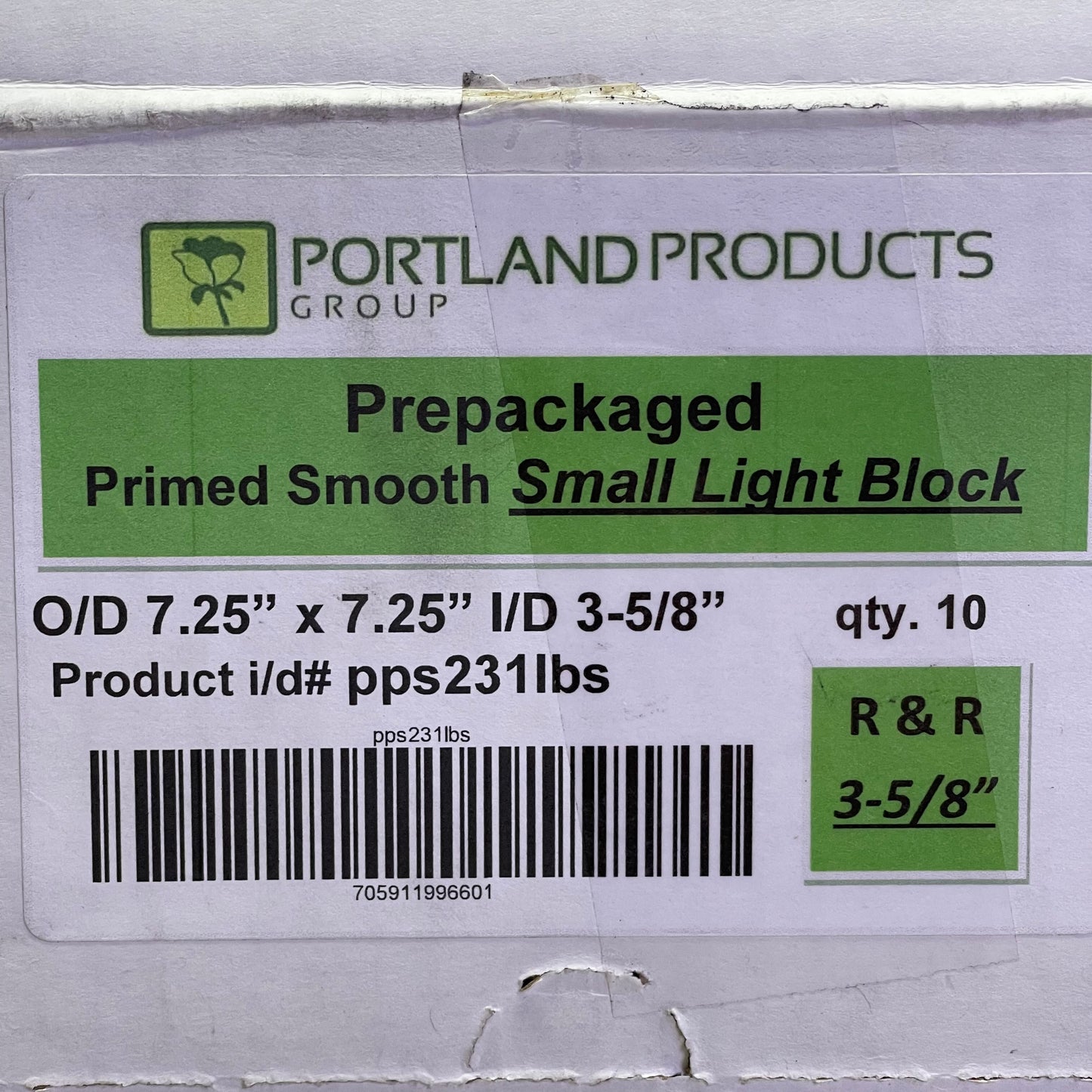 PORTLANDPRODUCTS (10 PACK) Primed Smooth Small Light Block O/D 7.25" x 7.25" x I/D 3-5/8" Grey PPS231LBS