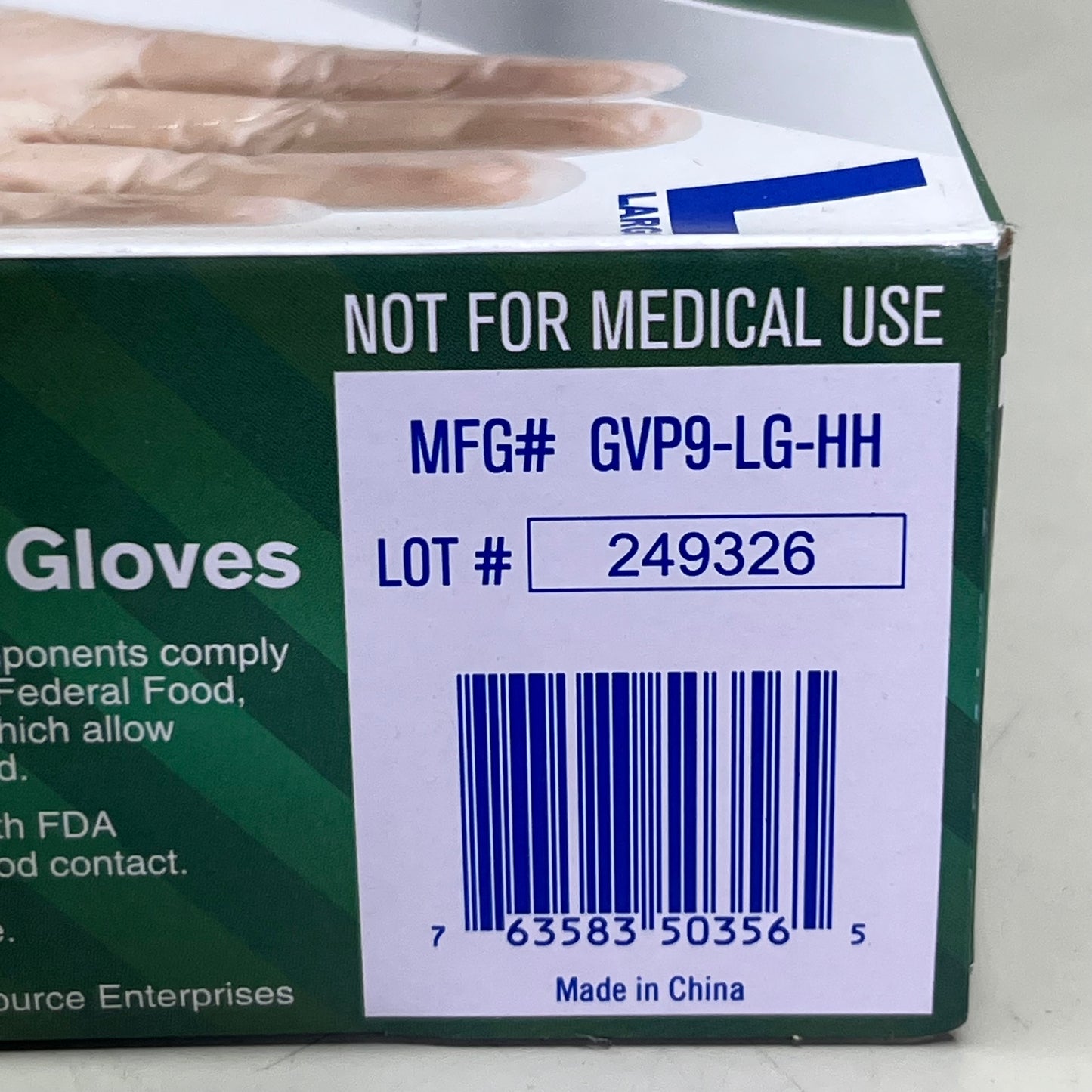 SAFETY ZONE (2 PACK of 100 Gloves) Clear Vinyl Gloves Sz L, GVP9-LG-HH