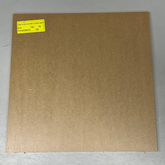 Clear Plexiglass Acrylic Plastic Piece 2PK! .354 X 12" X 12" Paper Masked FA-62358210