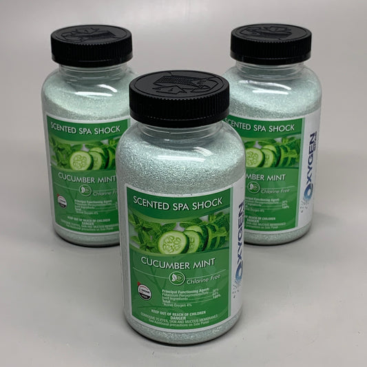 OXYGEN SPAS (3 PACK) Scented Spa Shock Chlorine Free Cucumber Mint 1.875 lbs