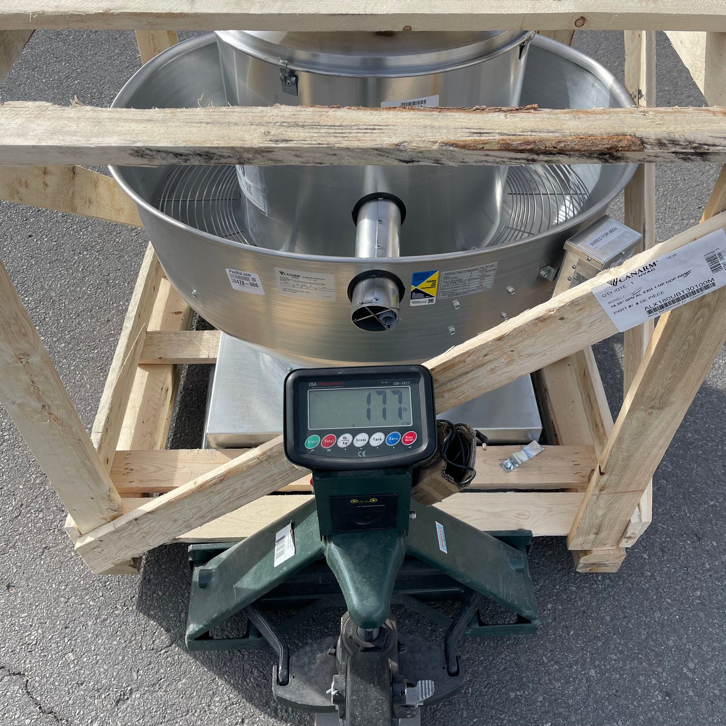 Z@ CANARM HVAC Belt Drive Upblast Exhauster ~140 lbs ALUMINUM ALX180UBT30100M