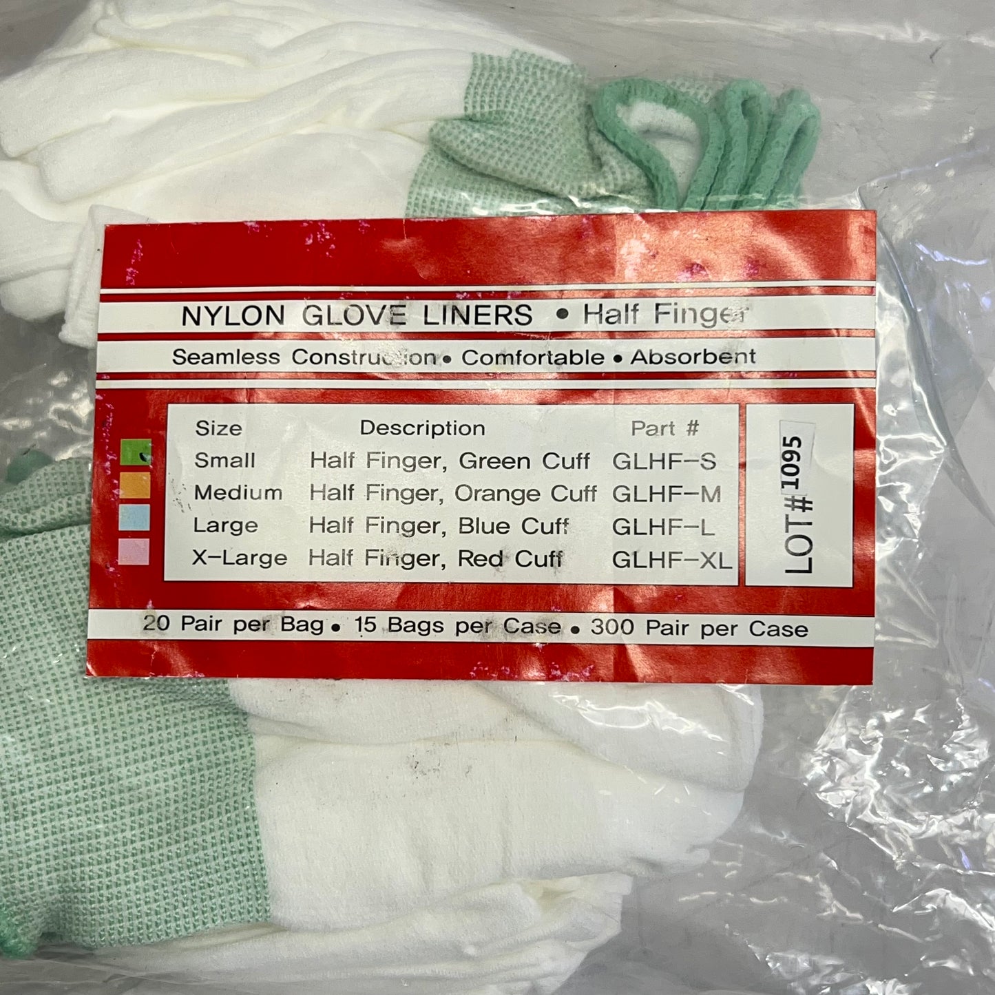 PURUS INTERNATIONAL (20 PAIRS) Pure Touch Glove Liners Unisex Sz S Green 1095