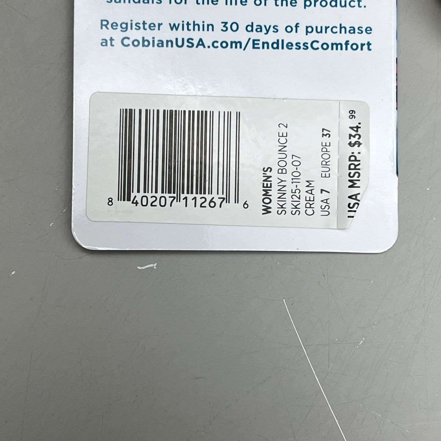 COBIAN Skinny Bounce Comfortable Synthetic Strap Women's Sz 7 White SKI25-110-07