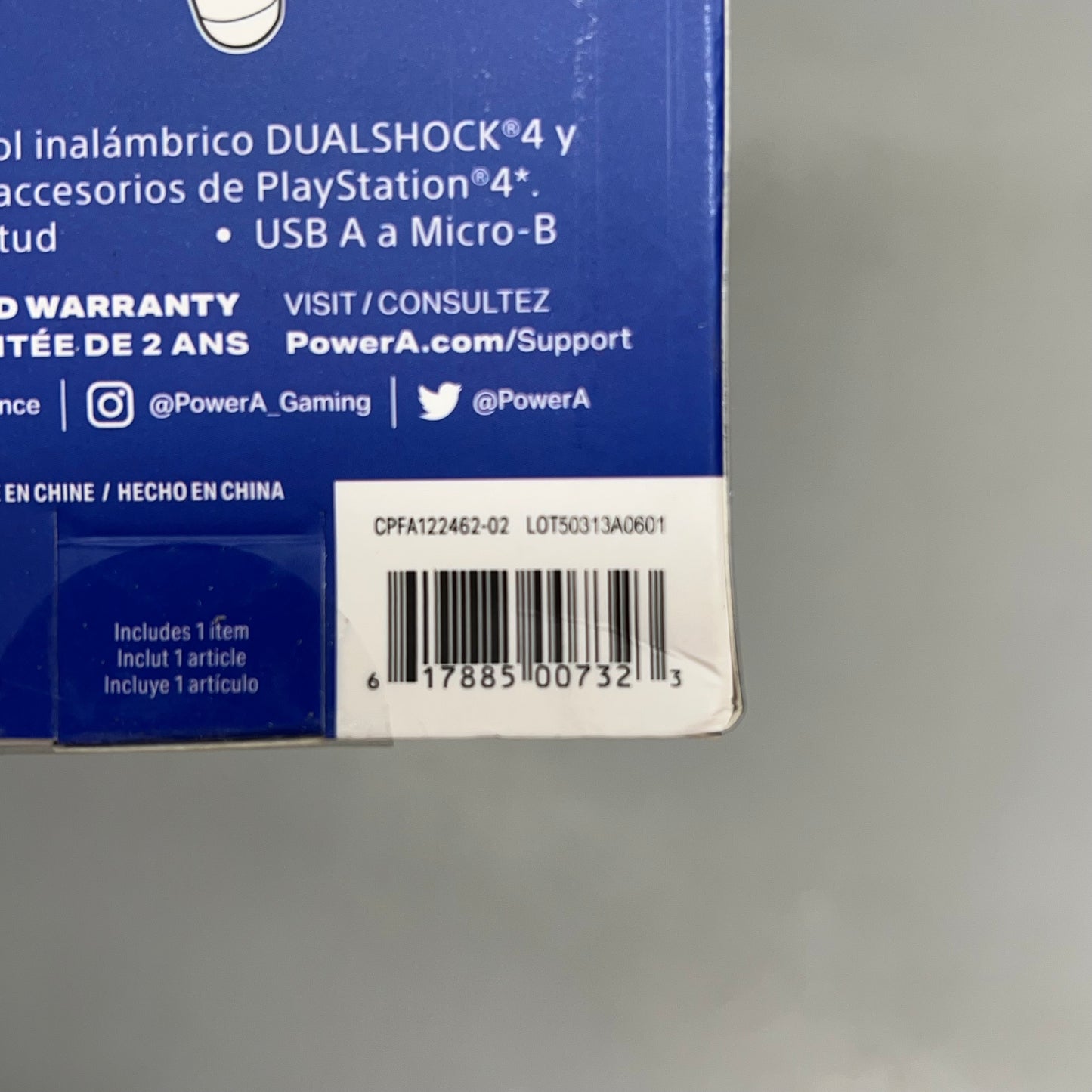 POWER A (2 PACK) USB 2.0 Charge Cable For PlayStation 4 6.5' Black CPFA122462-02