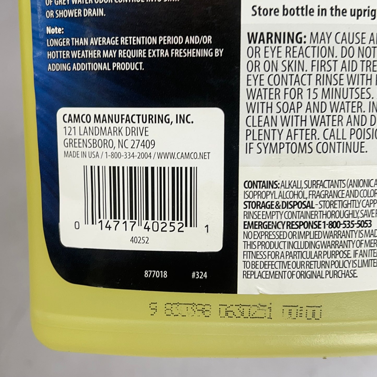 CAMCO (4 PACK) Tst Grey Water Control Rv Sink Odors Lemon Scent 32 fl oz 40252