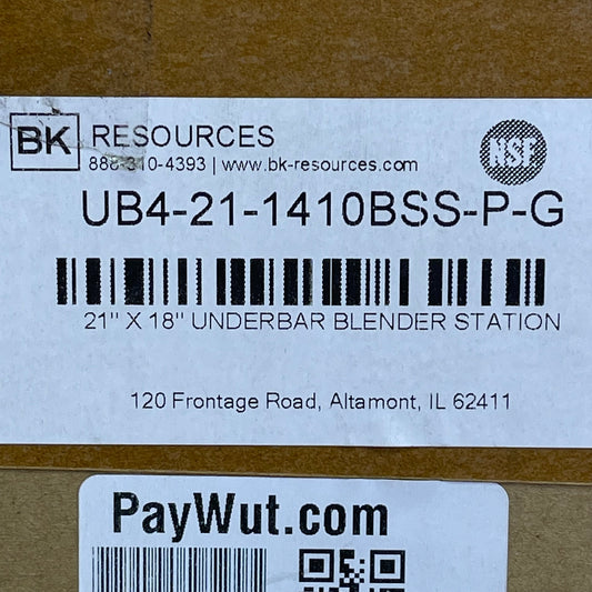 BK RESOURCES Blender Station 18"W x 21-1/4"D Steel UB4-21-1410BSS