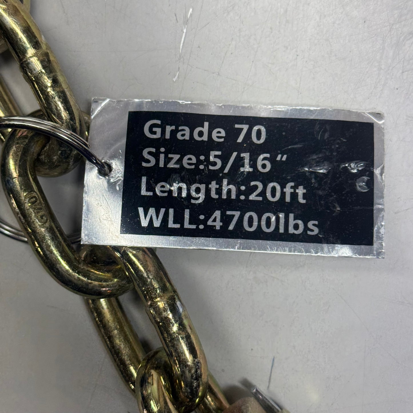 BOXER Cargo Chain With Clevis Grab Hooks Sz 5/16" x 20' Grade 70, Golden