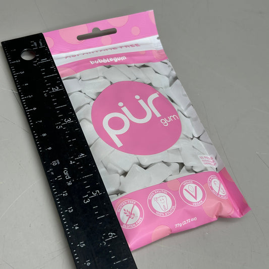 ZA@ PUR (12 PACK, 55 Pieces Each) Sugar Free BubbleGum Flavored Chewing Gum B