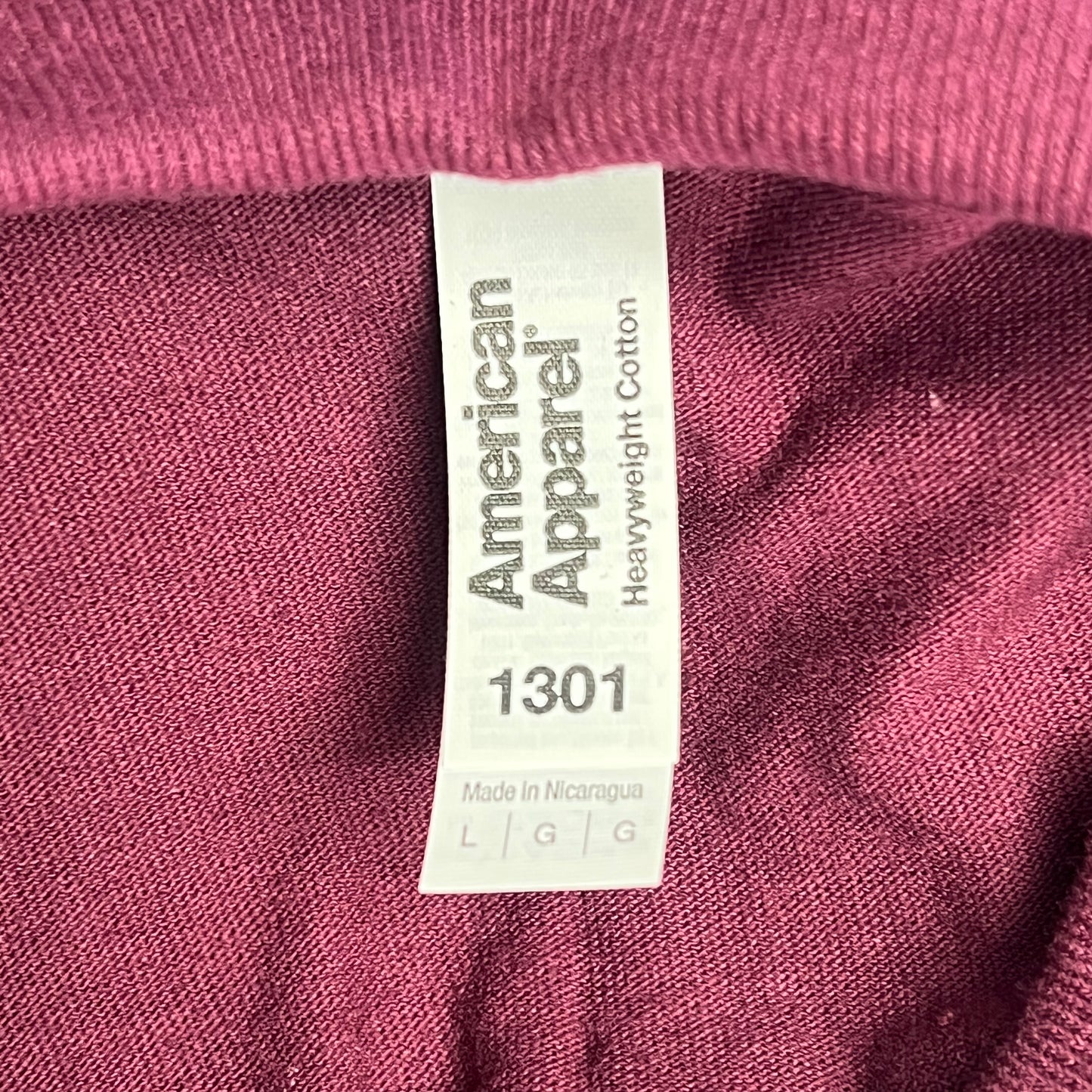 ZA@ AMERICAN APPAREL (12 PACK) Heavyweight Cotton Tee Unisex Sz L Burgundy 1301