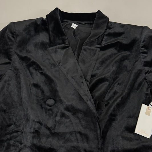 GOOD AMERICAN Velvet Sculpted Blazer Women's Sz XL Black001 GJK0124
