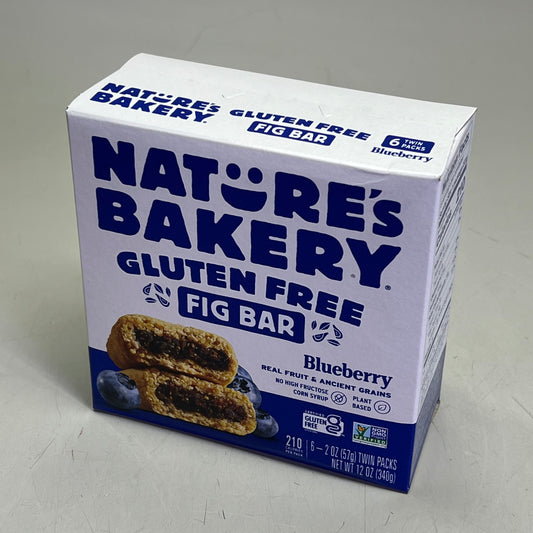 ZA@ NATURE'S BAKERY (6 BOXES, 6 BARS EACH) Blueberry Gluten Free Fig Bar BB 02/26
