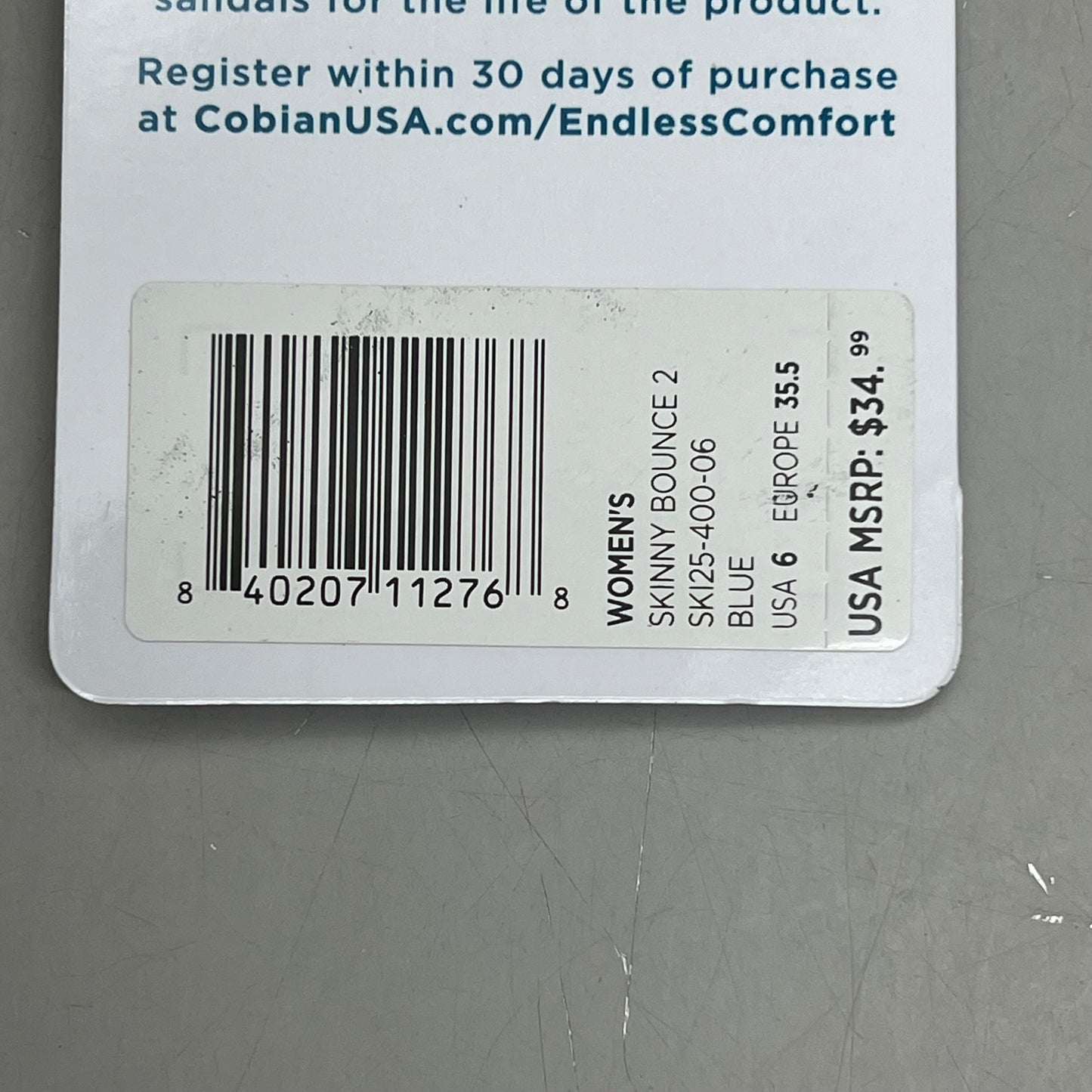 COBIAN Skinny Bounce Comfortable Synthetic Strap Women's Sz 6 Blue SKI25-400-06