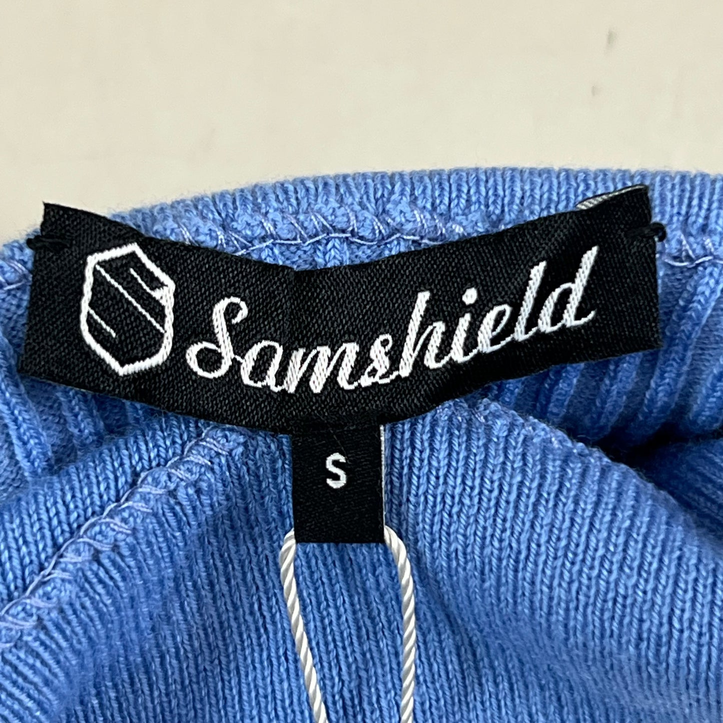 SAMSHIELD Lidia Classic Equestrian Sweater Women's Sz S Washed Blue