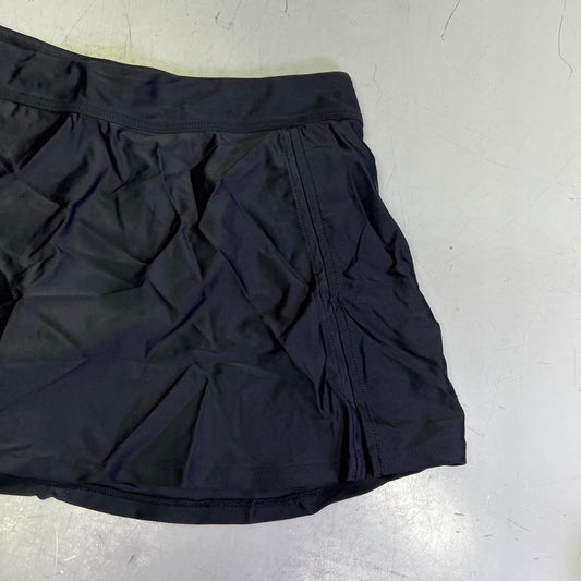 CHARMO High Waisted Swim Bottom Skirt W/ Built-in Briefs Women's Sz L Black