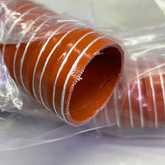 FLEXAUST Industrial Duct Hose Silicone Coated Fiberglass 12ft Red 2650500012