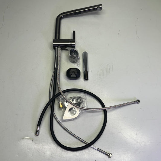 BLANCO Linus-S Var RH 1.5 SDS Mixer Tap Pull Out Spray Satin Dark Steel 00443269