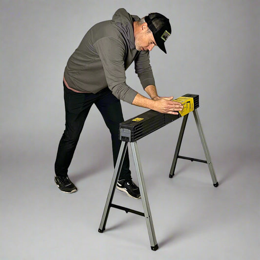 STANLEY Foldup Sawhorse W/ Metal Legs 40" L x 30.5" H ,STST11151 Black & Yellow