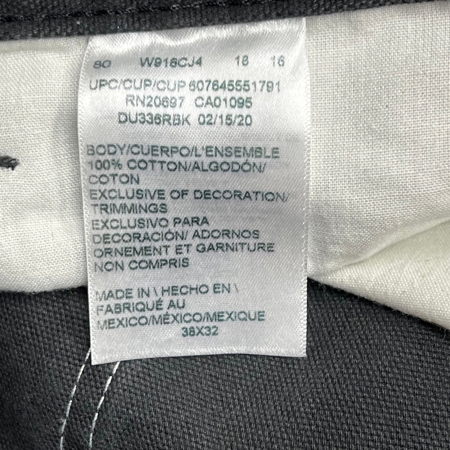 DICKIES Relaxed Fit Heavyweight Carpenter Jeans Men's Sz 38X32 Black DU336RBK