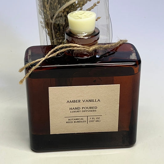 ANDALUCA HOME Amber Vanilla Dried Reed Bundle Fragrance Diffuser 7 fl oz Amber